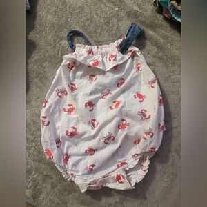 Cute Crab Print Baby Romper